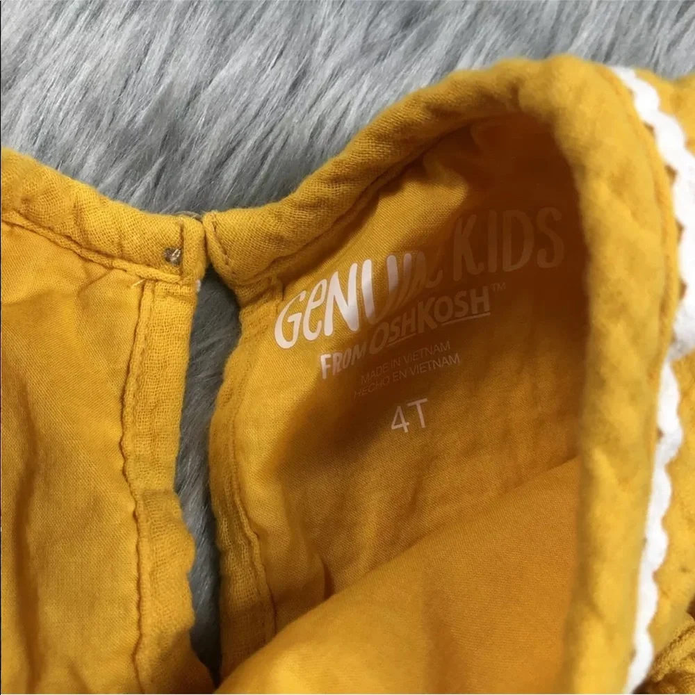 Genuine Kids Oshkosh Toddler 4T Yellow Gauze Top